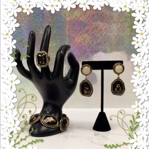 ⬇️$84 Dainty Antique Gold Statement Jewelry Set